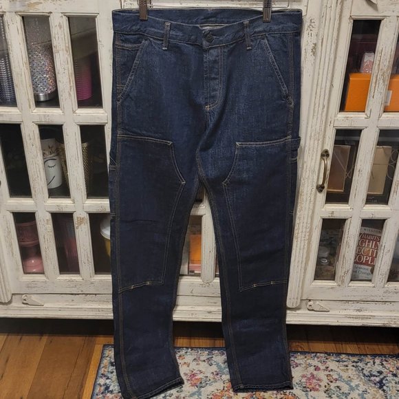 A.P.C. Jeans Apc X Carhartt Wip Double Knee Dark Wash Denim Jeans